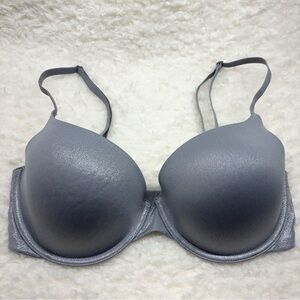 Victoria’s Secret Demi Bra 34DD Silver Grey Iridescent Convertible Straps